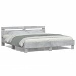vidaXL Cadre de lit avec LED sans matelas gris béton 200x200 cm