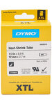 Dymo xtl - etiquettes pour gaines thermo-rétractables continues  12mm x 2 9m - noir sur blanc
