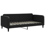 vidaXL Lit de jour avec gigogne et tiroirs noir 90x200 cm tissu