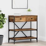 vidaXL Table console avec tiroir Bois ancien Bois d'ingénierie