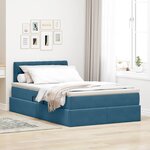vidaXL Lit de Rangement avec matelas Bleu foncé 120 x 200 cm Velours