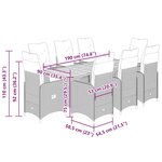 vidaXL Ensemble de bistro de jardin 9 Pièces coussins gris poly rotin