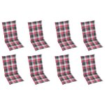 vidaXL Chaises inclinables de jardin et coussins lot de 8 Teck solide
