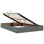 vidaXL Lit avec rangement et LED Gris foncé 140 x 200 cm tissu