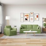 vidaXL Canapé 2 Pièces Vert clair 198 x 78 x 80 cm Velours