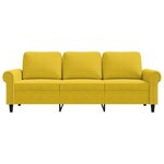 vidaXL Canapé à 3 places Jaune 180 cm Velours