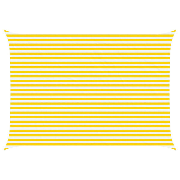 vidaXL Voile d'ombre Jaune et blanc 3 5 x 5 m 100   polyester Oxford
