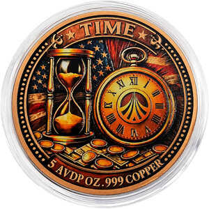 Monnaie TIME IS MONEY 5 Oz Medaille Cuivre (PRÉCOMMANDE)