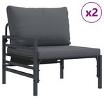 vidaXL Ensemble de canapé de jardin 8 pc Noir Acier
