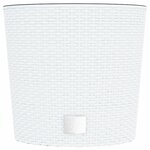 vidaXL Jardinière et intérieur amovible blanc 15 /15 3 L rotin PP