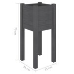 Vidaxl jardinières d'extérieur 2 pièces gris 31x31x70 cm bois de pin
