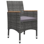 vidaXL Ensemble à manger de jardin 3 Pièces Gris