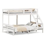 vidaXL Lit superposé sans matelas 80x200/140x200 cm blanc bois massif