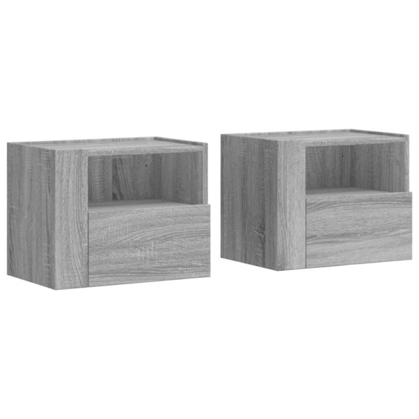 vidaXL Tables de chevet murales 2 Pièces sonoma gris 45x30x35 cm