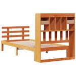 vidaXL Lit bibliothèque sans matelas cire marron 100x200 cm pin massif