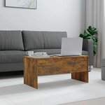vidaXL Table basse Chêne fumé 102x50 5x46 5 cm Bois d'ingénierie