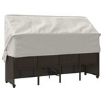 vidaXL Chaise longue avec auvent et coussins marron résine tressée