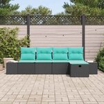 vidaXL Ensemble de Canapés avec coussin 4 Pièces polyrotin