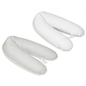 Coussin maternité pre/post natal usages multiples carreaux gris blanc