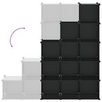 vidaXL Cubes de rangement 15 Pièces Noir PP