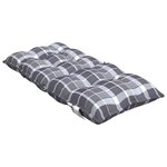 vidaXL Coussins de chaise à dossier bas lot de 4 motif à carreaux gris