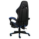 vidaXL Fauteuil de jeux vidéo avec repose-pied Noir et bleu Similicuir