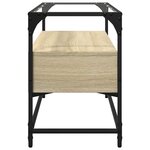 vidaXL Meuble TV avec dessus en verre chêne sonoma bois d'ingénierie
