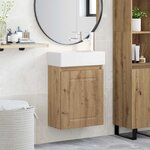 vidaXL Meuble de salle de bain avec robinet Chêne artisanal