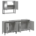 vidaXL Ensemble de meubles de salle de bain 3 Pièces Sonoma gris