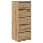 vidaXL Buffet et tiroirs chêne artisanal 37 5x35x99 cm bois ingénierie