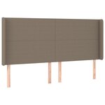vidaXL Sommier à lattes de lit matelas et LED Taupe 180x200 cm Tissu