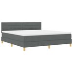 vidaXL Lit à ressort LED avec matelas Gris foncé 180 x 200 cm tissu