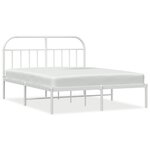 vidaXL Cadre de lit métal sans matelas et tête de lit blanc 160x200 cm