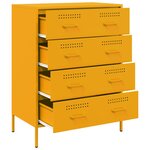 vidaXL Buffet jaune moutarde 68x39x89 cm acier