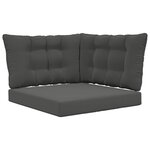 vidaXL Coussin de canapé d'extérieur 3 Pièces Anthracite Polyester