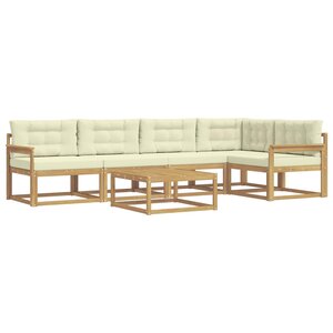 vidaXL Ensemble de canapés d'extérieur 6 Pièces Blanc et crème