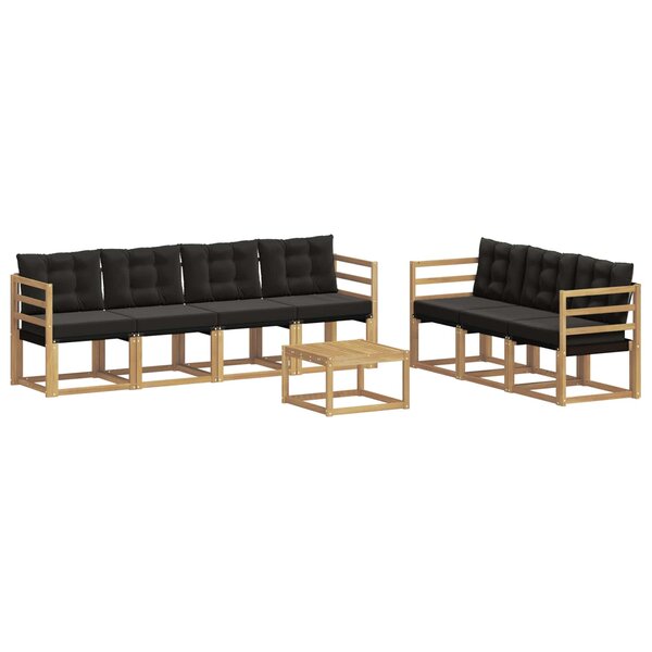 vidaXL Ensemble de canapés d'extérieur 8 pc Blanc et noir