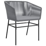 vidaXL Ensemble à manger jardin coussins 5 Pièces gris poly rotin verre