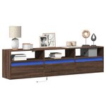 vidaXL Meuble TV mural avec LED chêne marron 180x31x45 cm