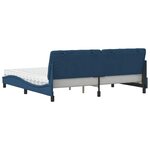 vidaXL Lit avec matelas bleu 200x200 cm tissu