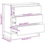 vidaXL Buffet Chêne noir 79 x 36 x 75.5 cm Bois d'ingénierie