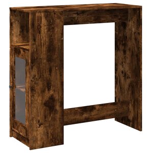 vidaXL Table de bar avec étagères chêne fumé bois d'ingénierie