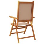 vidaXL Chaises de jardin lot de 2 taupe bois d'acacia massif et tissu