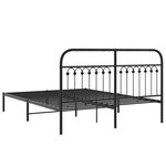 vidaXL Cadre de lit métal sans matelas avec tête de lit noir 150x200cm