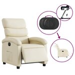 vidaXL Fauteuil inclinable électrique Crème Similicuir