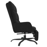 vidaXL Chaise de relaxation avec repose-pied Noir Tissu