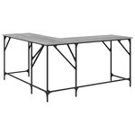 vidaXL Bureau sonoma gris 149x149x75 cm bois d'ingénierie