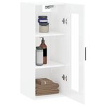 vidaXL Armoire murale blanc brillant 34 5x34x90 cm
