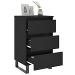 vidaXL Table de chevet noir 40x35x69 cm bois d’ingénierie