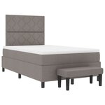 vidaXL Lit à ressorts avec matelas et banc taupe 120x200 cm Tissu